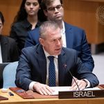 Gilad Erdan, der Ständer Vertreter Israels bei den UN, spricht im Sicherheitsrat. 