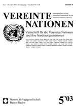 VEREINTE NATIONEN Heft 5/2003