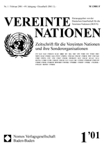 VEREINTE NATIONEN Heft 1/2001