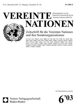 VEREINTE NATIONEN Heft 6/2003