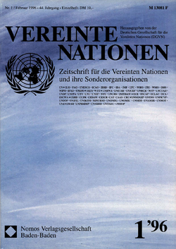 VEREINTE NATIONEN Heft 1/1996