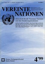 VEREINTE NATIONEN Heft 4/1999