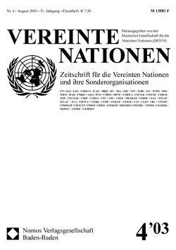 VEREINTE NATIONEN Heft 4/2003