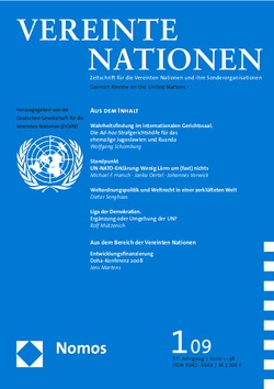 VEREINTE NATIONEN Heft 1/2009